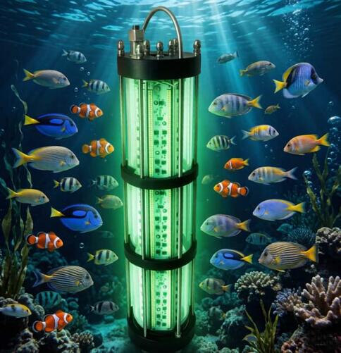 green underwater fishing light